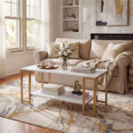 2-Tier Modern Coffee Table with Open Storage Shelf for Living Room & Robot Vacuum Friendly - Image 8