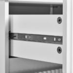 Handleless Grille-Finished 4-Drawer Bedside Table P2 Particleboard + MDF & Melamine Veneer + Thermoformed Drawer Dresser 23.62*14.96*30.71in White - Image 8