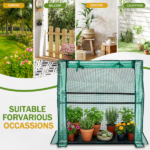 Mini Greenhouse with PE Cover, Indoor Outdoor Plant Gardening Green House for Garden Backyard, 36*18*33in, Green - Image 13