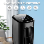 RTW-GR36 US Standard 36 Inch Tower Fan, 110V 45W, Black Plastic Body with Copper Motor, Touch & Remote Control, 3 Speeds, 3 Modes, Oscillating, 9H Timer, Household Fan - Image 3