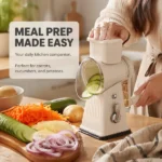 Rotary Cheese Grater & Vegetable Slicer, 5 Stainless Steel Blades, Powerful Suction Base, Quick Shredding for Cheese, Potato, Carrot, Cucumber & Easy Meal Prep - Image 11