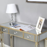 Three Drawers Mirror Table Dressing Table Console Table - Image 28
