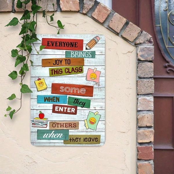 7675f3de-d97b-417c-b543-5527f87b257d.png CIFbuy 1pc Classic Iron Metal Sign Everyone Brings Joy To This Class, To This Class, 8x12in Unframed Oblong Tin Poster, Poster, Vintage Classroom Decor Wall P Sign ikTok, Sign ikTok, g Tin Poster Self- Tckup Logiopl Pmed - Image 1