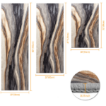 Three-piece kitchen rug set, non-slip and washable, abstract pattern kitchen hallway rug, soft and comfortable, suitable for sinks, floors, entrances, hallways and bathrooms. - Image 3