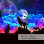 3pcs Blue Sky Black Wolf Bedding Animal leaders Duvet Cover Sets light Moon under the dark sky Bed Sets Animal lovers Themed Comforter Cover with 2 Pillowcases queen Size temu can only be self-picked - Image 7