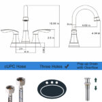 2-Handle 4-Inch Brushed Nickel Bathroom Faucet, Bathroom Vanity Sink Faucets with Pop-up Drain and Supply Hoses[Unable ship on weekends, TK/TEMU only for pickup, only TX10643 warehouse supports GOFO] - Image 5