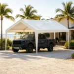 10 x 20 ft Carport Replacement Canopy Cover, Heavy-Duty Waterproof Garage Top Tarp with Ball Bungees (Frame Not Included) - Image 5