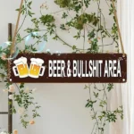 CIFbuy Farmhouse Wooden Sign Beer And Blather Zone Wall Decor For Park Community Farmhouse Home Commercial (TikTok, temu pick-up service)