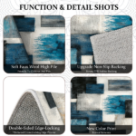 Three-piece kitchen rug set, non-slip and washable, abstract pattern kitchen hallway rug, soft and comfortable, suitable for sinks, floors, entrances, hallways and bathrooms. - Image 6