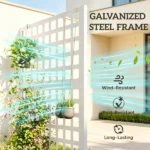 White 35"x16"x70" Galvanized Raised Garden Bed – Planter Box with Trellis for Climbing Vegetables & Vines(Only one garden bed) - Image 5