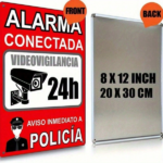 CIFbuy 1pc Retro Metal Security Alarm Sign, Bilingual English/Spanish Police Monitoring & Video Surveillance Warning Plaque, 2D Flat Ir TikTok, TikTok, nitoring & Video Surveillance Warning Plaque Self-pickup Logiopics - Image 2