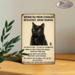 CIFbuy 1pc Vintage German Black Cat Metal Sign, Retro" Iron House Rules Quote Wall Art, 2D Flat Unframed Weatherproof Rustproof UV Resis Sign, RetrikTok, Sign, RetrikTok, t Self-pickup Logiopics - Image 8