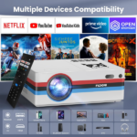 FUDONI Smart Projector with WiFi and Bluetooth, Native 1080P 4K Decoding for Home Cinema, Outdoor Movie Projector with Apps, Built-in Netflix/YouTube/Prime Video (Banned by Amazon) - Image 8