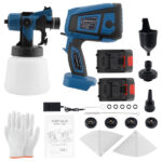 Cordless Paint Sprayer Electric Airless HVLP Spray Gun High Pressure +2 Battery - Image 6