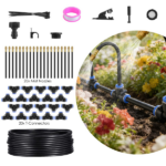 Garden Drip Irrigation Kit with 360° Bendable Misting Nozzles Automatic Garden Automatic Watering System for Garden Lawn Greenhouse Flower Bed Greenhouse Patio Lawn Cooling