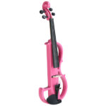 Full Size 4/4 Bunnel Edge Electric Silent Violin with Case Bow Rosin Headphone Connecting Line Pink - Image 2
