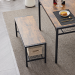 Dining Table Set for 4, Kitchen Table with 2 Chairs and a Bench, 4 Piece Kitchen Table Set for Small Space, Home Kitchen Bar Pub Apartment, Rustic Brown - Image 20