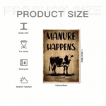 CIFbuy Funny Manure Happens Cow Metal Sign, Tin Wall Art, Plaque Decor For Home Bar 8x12in MetikTok, MetikTok, Self-ouckup Logiopin - Image 2