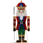 Lighted Nutcracker Christmas Yard Decorations, Pre-lit 2D Nutcracker Soldier with 162 LED Warm White Lights and Stakes for Xmas Outdoor Holiday Indoor Decor Lighted Holiday Displays - Image 4