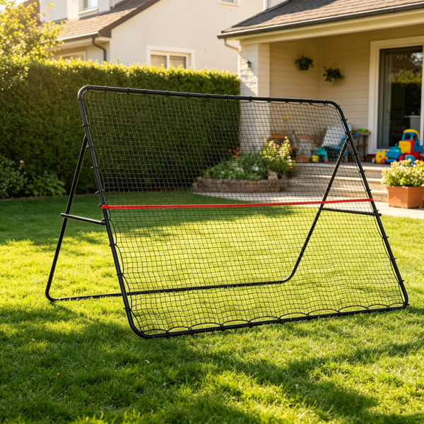 Adjustable Foldable Soccer Rebounder Net Multi-Sport Training Bounce Back Goal 8.5' X 6.5' for Soccer Practice And Training