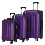 3-in-1 Portable ABS Trolley Case 20" / 24" / 28" Purple - Image 10