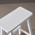 Same Code 38873429 2pcs Pine Wood Saddle Seat Bar Stool White - Image 24