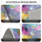 Three-piece kitchen rug set, non-slip and washable, abstract pattern kitchen hallway rug, soft and comfortable, suitable for sinks, floors, entrances, hallways and bathrooms. - Image 6