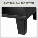 Shoe cabinet with 2 doors, 5 open compartments, and a tabletop with a back panel; made of MDF; 116*35.5*107cm; black - Image 6