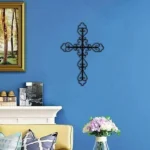 CIFbuy Metal Baked Paint Hollowed Cross Wall Art Christian Religious Home Decor (TikTok, temu pickup) - Image 2