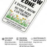 CIFbuy 1PC No Mow Zone Bee Metal Yard Sign 8x12 Inch, Humorous Pardon The Weeds We Are Feeding The Bees Floral Design Unframed Sign, Wa TikTok, TikTok, We Are Feeding The Bees Floral Design Unframed Sign Self-pickup Logiopics - Image 6