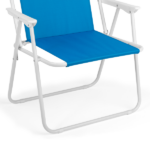 1 Pack Heavy Duty Steel Beach Chair with Umbrella, XL Size 15" Seat Height Royal Blue, Oxford Cloth with Support Bar, Single Position Adjustable, 120kg Load - Image 6