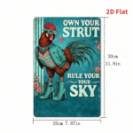 CIFbuy Cute Chicken Rooster Metal Wall Plaque, Farmhouse Style 2D Flat Print Art Decor, Hanging Ornament For Home Office Room Decoratio TikTok, TikTok, t Decor Self-pickup Logiopics