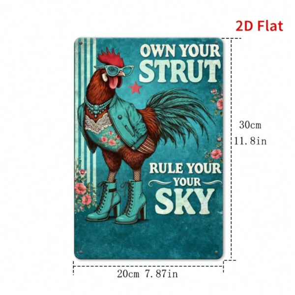 77566fd4-470c-41f5-bae8-a4ec1a35414e.png CIFbuy Cute Chicken Rooster Metal Wall Plaque, Farmhouse Style 2D Flat Print Art Decor, Hanging Ornament For Home Office Room Decoratio TikTok, TikTok, t Decor Self-pickup Logiopics - Image 1