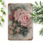 CIFbuy 1pc Vintage Roses Floral Tin Sign, Rustic Farmhouse Wall Art, Unframed Metal Plaque 8x12in, Plaque 8x12in, Garden Gate Bathroom Dec TinikTok, TinikTok, etal Plaque 8x12in Self-tickup LogiopDec - Image 8