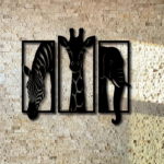 CIFbuy Metal Baked Paint African Animal 3-Piece Wall Art Set Zebra Giraffe Elephant Home Decor (TikTok, temu pickup) - Image 8
