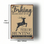 CIFbuy Vintage Fishing Hunting Theme Metal Sign 8X12 Inch 1pc 2D Flat Iron Art Plaque Waterproof Durable Retro Wall Decor Indoor Home A TikTok, TikTok, me A Self-pickup Logiopics - Image 3