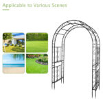 134*59*213cm Double Layer Iron Art Arc Top Iron Arch Black - Image 20
