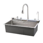 Pull-out Facuet Single Bowl Sink Kitchen Vegetable Sink 304 Whale Waterfall Sink Dish Sink Household Vegetable Washing Basin, Dark Gray[Unable ship on weekends, TK/TEMU only for pickup, only TX10643 warehouse supports GOFO] - Image 3