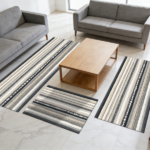 Three-piece kitchen rug set, non-slip and washable, abstract pattern kitchen hallway rug, soft and comfortable, suitable for sinks, floors, entrances, hallways and bathrooms. - Image 8