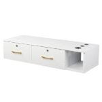 Same code 39231790 15mm E0 particleboard linen two draw three holes with lock salon cabinet white
