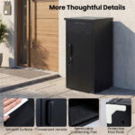 2-in-1 Lockable Mailbox & Package Delivery Box, Galvanized Steel for Outdoor Use (Black) - Image 10