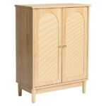 Natural wood color, particleboard with melamine veneer and rattan finish, 60*30*80cm, double doors, bathroom vanity - Image 5