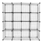 16-Cube Organizer Cube Storage Storage Shelves Wire Cube Storage Origami Shelves Metal Grid Multifunction Shelving Unit Modular Cubbies Organizer Bookcase - Image 10