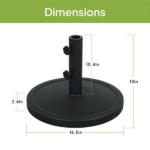 Outdoor 26lb Steel Round Umbrella Base, Black Finish (Shipment from Walmart) - Image 3
