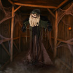 5.7ft Halloween Decorations Outdoor Life Size Animatronics Wizard with Pumpkin Face, Sound-Actived Party Decor with Creepy Sound , Scary Haunted House Props for Garden Yard Lawn - Image 11