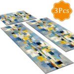 Three-piece kitchen rug set, non-slip and washable, abstract pattern kitchen hallway rug, soft and comfortable, suitable for sinks, floors, entrances, hallways and bathrooms. - Image 4
