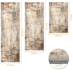 Three-piece kitchen rug set, non-slip and washable, abstract pattern kitchen hallway rug, soft and comfortable, suitable for sinks, floors, entrances, hallways and bathrooms. - Image 2