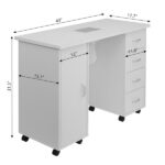 Same code 64112382 MDF Single Door 4 Drawers With Fan White Nail Table - Image 12