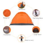 1-Person Waterproof Camping Dome Tent Quick Shelter Outdoor Hiking Orange - Image 8