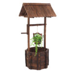 Outdoor Reinforced And Anticorrosive Wooden Wishing Well Flowerpot SAME AS 26166619 - Image 4